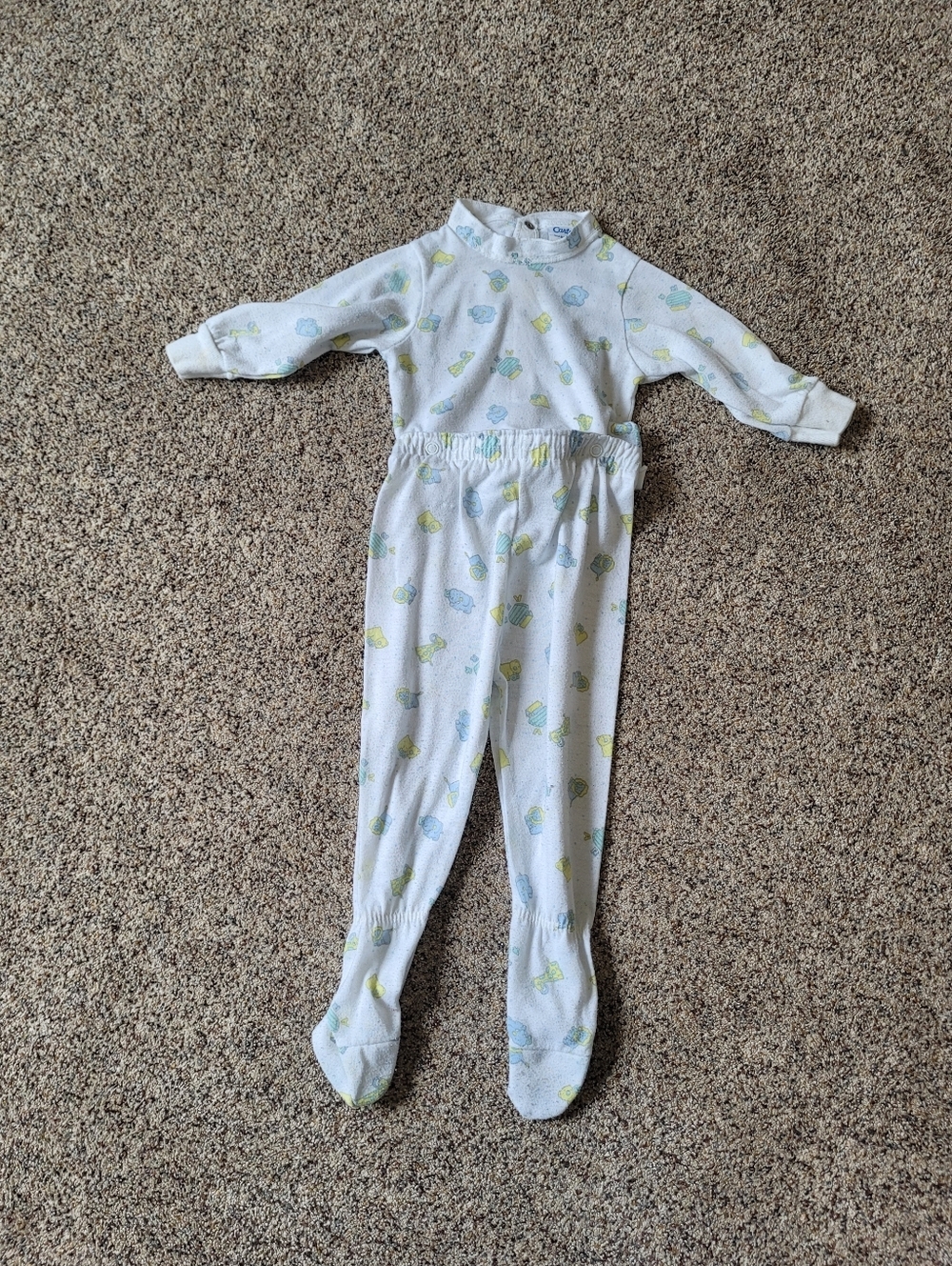 Vintage Carter's White Footed One-Piece  Size 12 Months Made In The U.S.A